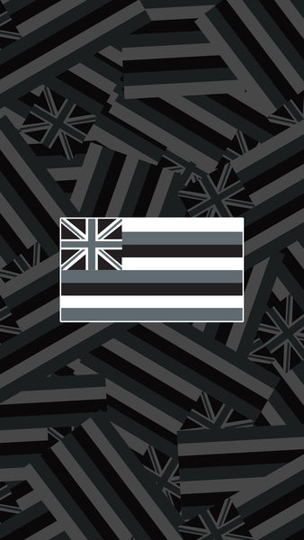 .Grey Hawaii Flag 4" Sticker