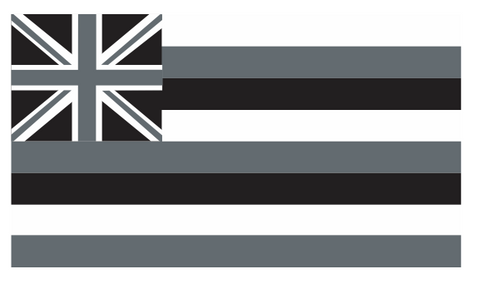hawaii flag grey and black
