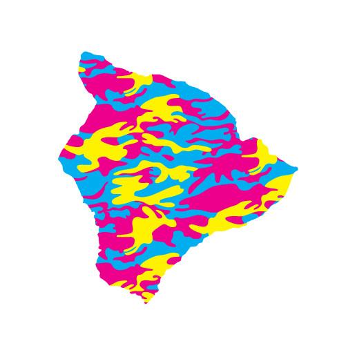 Camo 6" Big Island Diecut Sticker