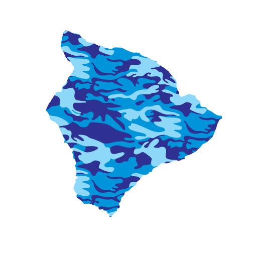 Camo 6" Big Island Diecut Sticker