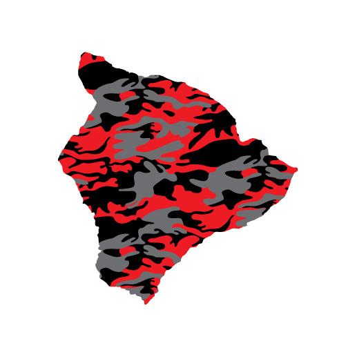 Camo 6" Big Island Diecut Sticker