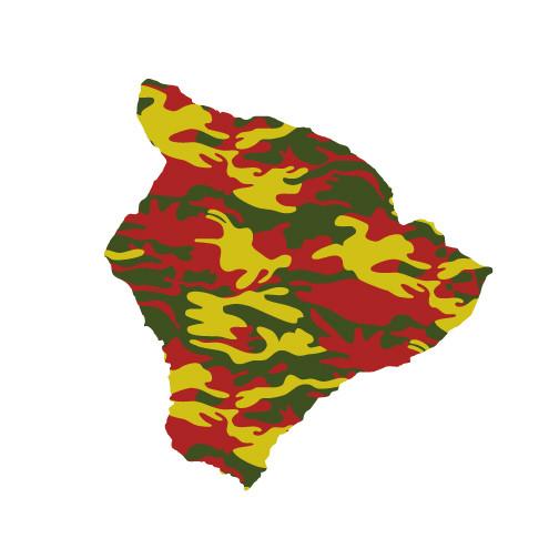 Camo 6" Big Island Diecut Sticker