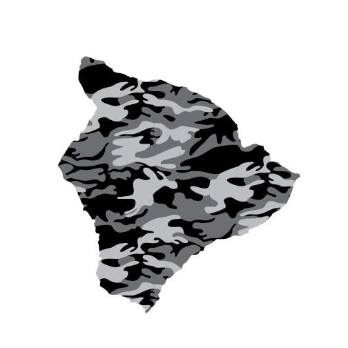 Camo 6" Big Island Diecut Sticker