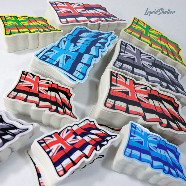 Grey Torn Hawaii 4" Flag