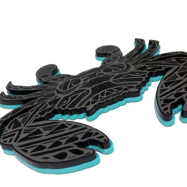 "Samoan Crab" Plexi-Decal By Island Silver (Black/TiffanyBlue)