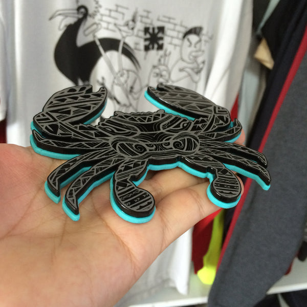 "Samoan Crab" Plexi-Decal By Island Silver (Black/TiffanyBlue)