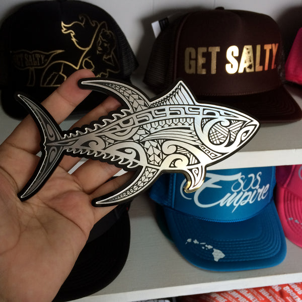 "Wicked Tuna" Plexi-Decal By Island Silver (Silver on black) 7/31
