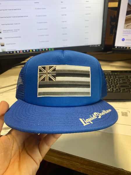"Hawaii Grey Flag Patch" Trucker By Liquid Shelter